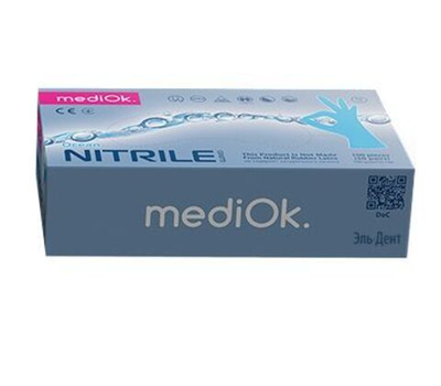 Перчатки нитриловые MediOk Nitrile голубые р-р M 50пар