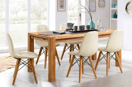 арт. 5063 ДУБ Стол обеденный "Берген" со вставкой П-01 (сечение опор 90х90)