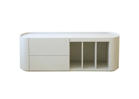 Тумба Lagom под ТВ 2 ящика 3 ниши ширина 140 см (молочный)