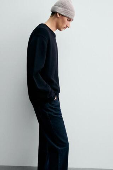 ZARA ТРИКОТАЖНАЯ ШАПКА ИЗ ХЛОПКА И КАШЕМИРА, СЕРЫЙ МЕЛАНЖ