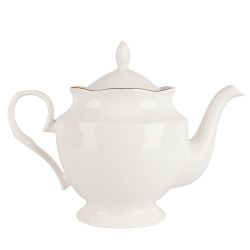 Чайник " " v=1300мл с золотой окантовкой (фарфор) (подарочная упаковка)