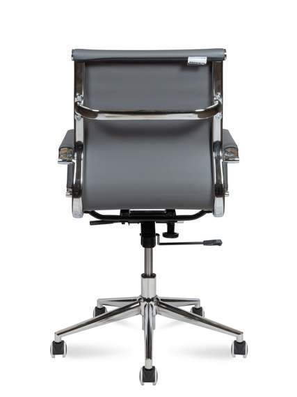 Кресло офисное Норден / Техно LB / хром / серая экокожа