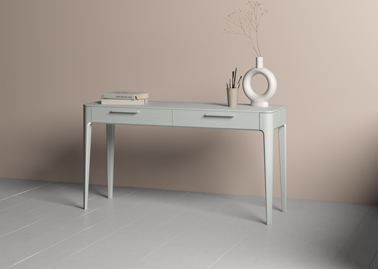 Консоль Type oak 2 ящика ширина 140 см (светло-серый)