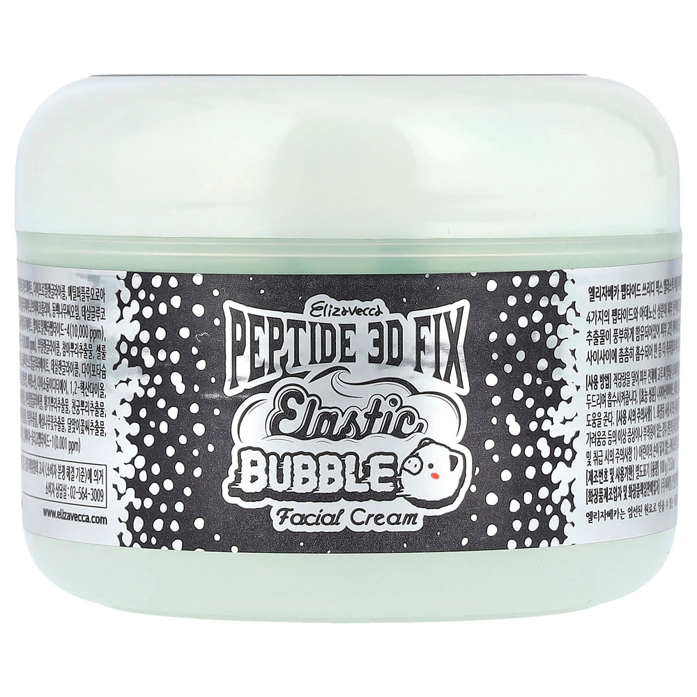 Elizavecca, Пептидный корректирующий эластичный пузырьковый 3D-крем для лица, 3,53 унции (100 г)