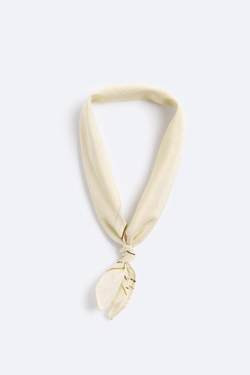 ZARA ХЛОПКОВЫЙ ТРИКОТАЖНЫЙ ШАРФ, ЭКРЮ