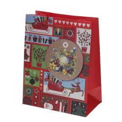 GAEM Пакет подарочный S (бумага 210г/м2, блок 12шт), L18 W10 H23 см, 4в.