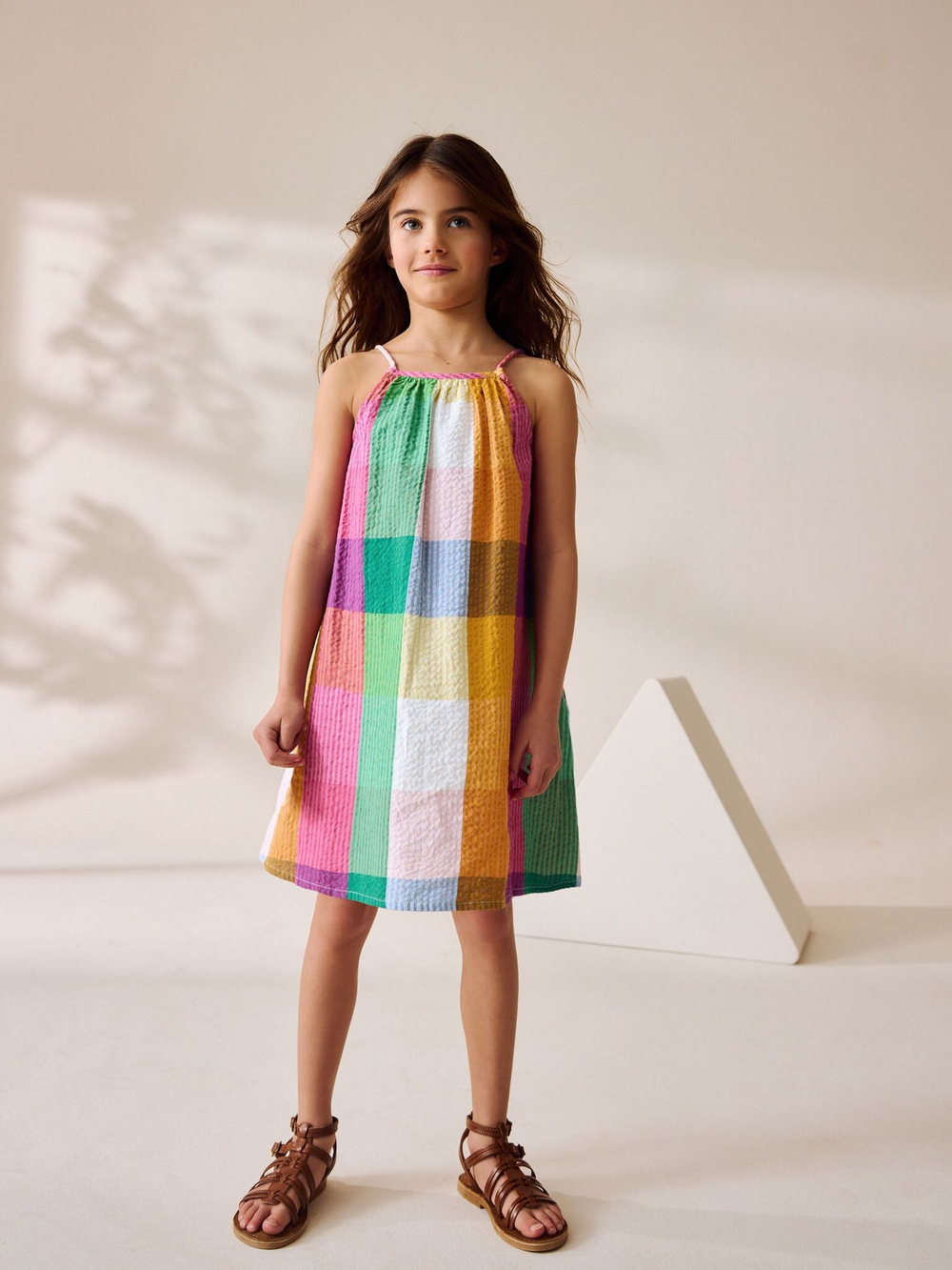 Сарафан для девочки Next AC6-220, Розовый, Зеленый