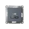 Розетка USB AtlasDesign тип A+C 5В/2.4А 2х5В/1.2А механизм грифель SE ATN000739