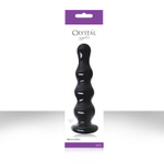 Черный стеклянный анальный стимулятор Crystal - Ripples