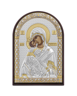 Владимирская БМ, икона арочная, пластик коричневый 80х115