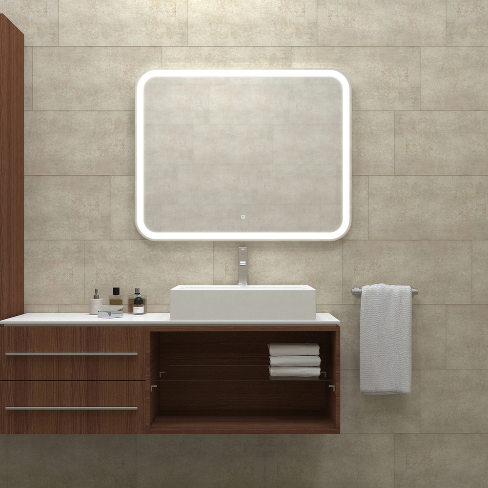 Зеркало MIXLINE "Стив Нео-S" 1000*800 (ШВ) сенсорный выкл, светодиодная бегущая подсветка