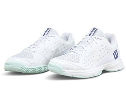 Детские Кроссовки теннисные  Wilson Rush Pro Jr - white/bay/skip blue