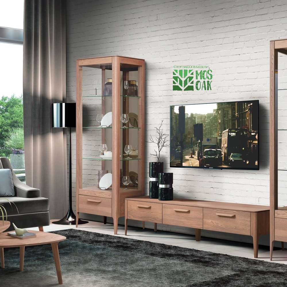 Шкаф-витрина из массива дуба Porto (Atlanta)