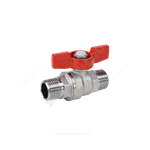 Кран шаровой латунь хром R253D Ду 20 Ру42 НР бабочка красная Giacomini R253X004