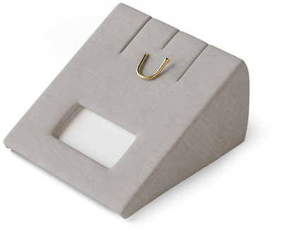 Вкладыш 03 стойка под серьги/подвеску (2 прорези, крючок) с окошком для бирки, прорезь для нитки