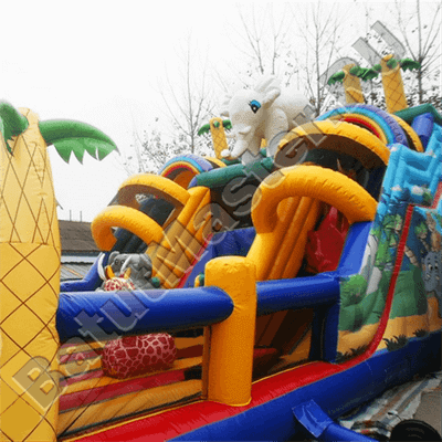 Коммерческий надувной батут "Слоник с двумя переходами"