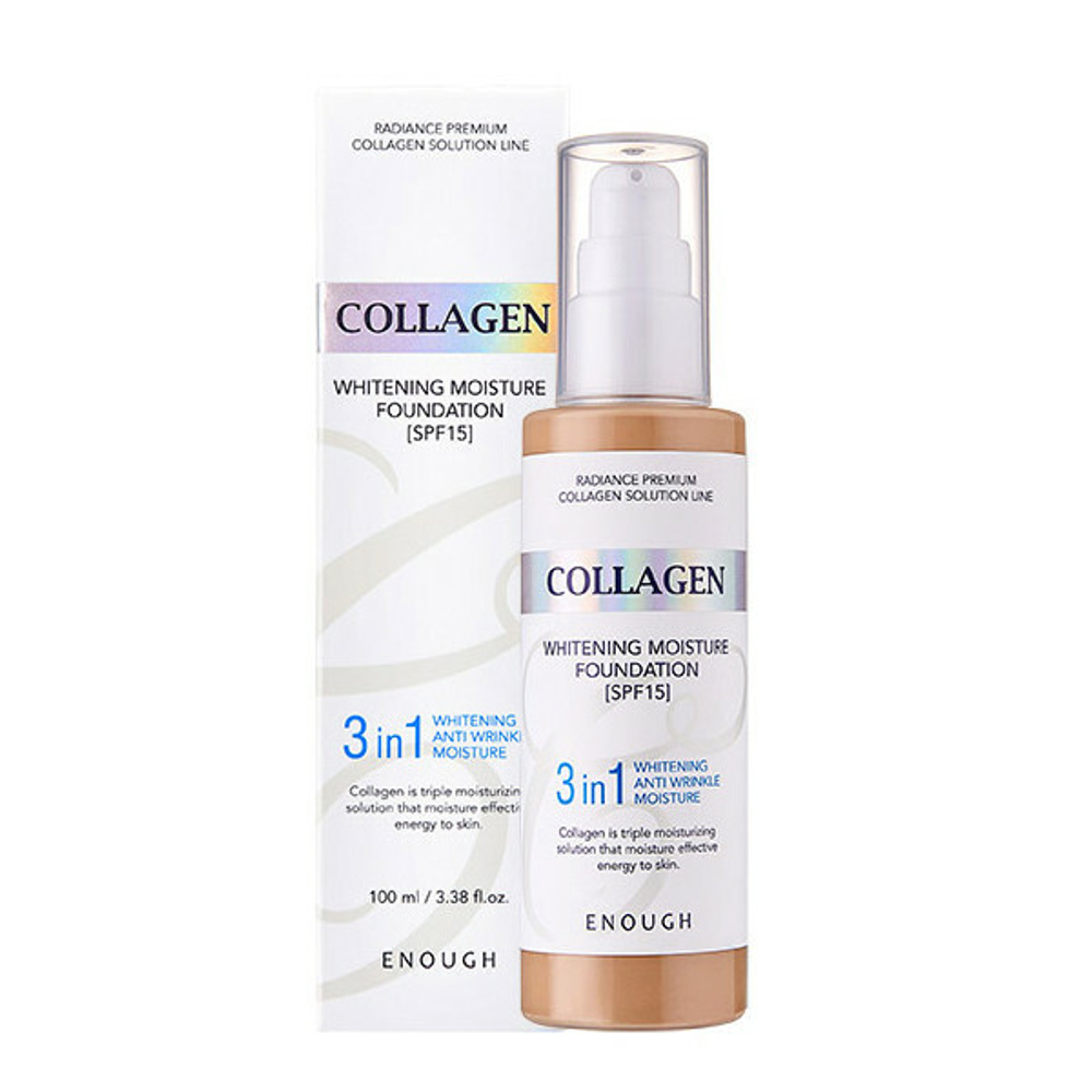 Enough Collagen Whitening Moisture Foundation тональный крем с коллагеном 3 в 1 для сияния кожи SPF 15, 13 тон
