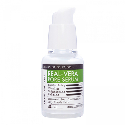 Derma Factory REAL-VERA PORE SERUM Сужающая поры сыворотка для лица с экстрактом алое вера 30мл