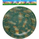 Тарелка бумажная 18 см в наборе 10 шт «Хвойная веточка», изумруд