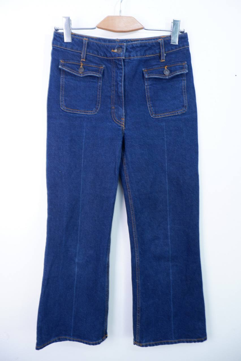 Джинсы с накладными карманами, визуально на 44 размер