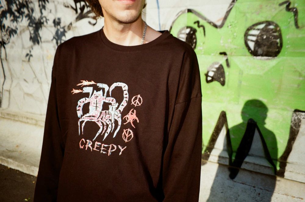 Лонгслив Creepy Clothing Технокошка черный