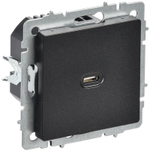 BRITE Розетка USB C 65Вт высокоскоростная зарядка РЮ12-1-БрЧ черный IEK