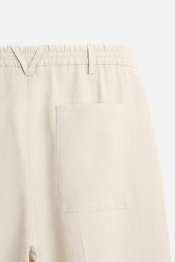 ZARA БРЮКИ ИЗ СМЕСОВОГО ЛИОЦЕЛЛА, БЕЖЕВЫЙ