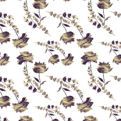 Watercolor flowers seamless pattern