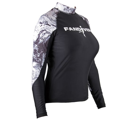Гидрофутболка-рашгард FanDiver Marble женская белый/черный