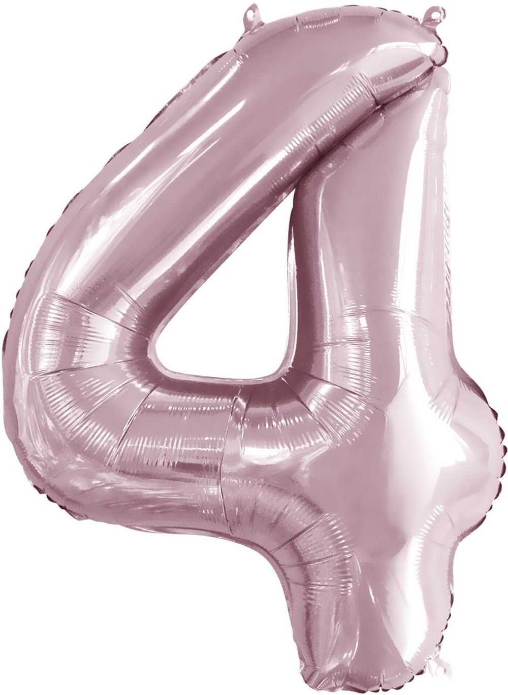 Шар (34"/86 см) Цифра, 4, Slim, Светло-розовый, 1 шт. в упак.