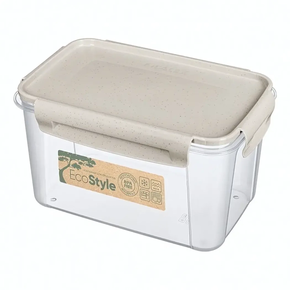 Контейнер для продуктов 1,5л «LOCK&OK» бежевый флэк