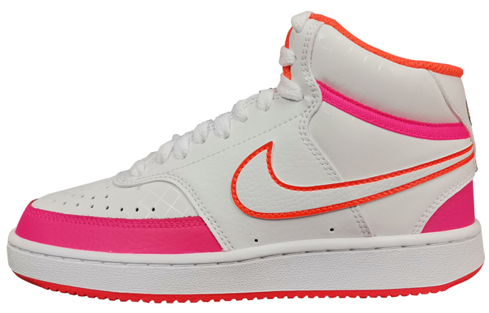 Nike Court Vision Mid Shoes For White/Pink Women"s