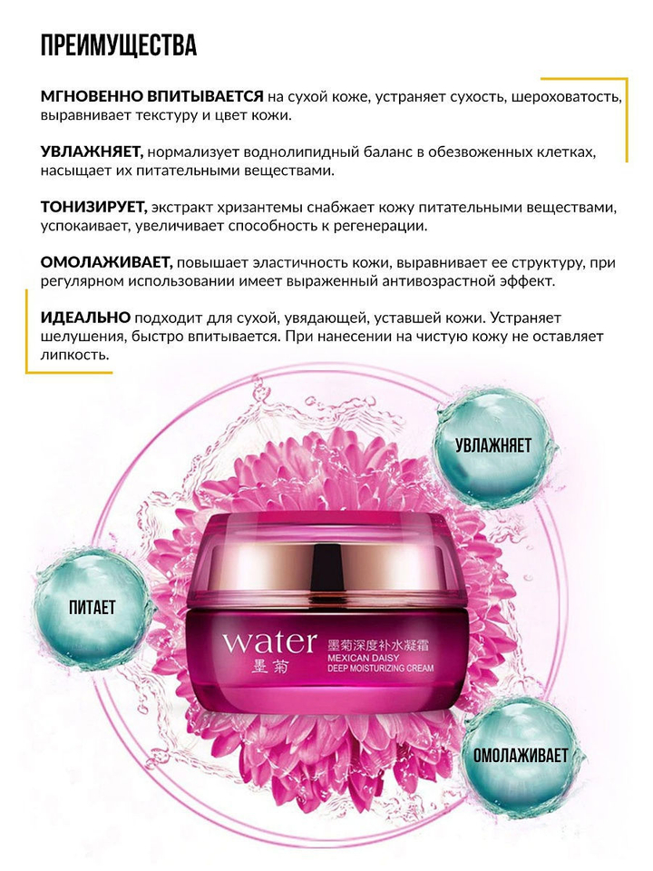 Крем для лица Images Water увлажняющий с хризантемой, 50 г
