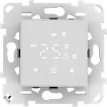 Термостат с датчиком пола, программируемый с Wi-Fi , 16 A, 45*45 мм. белое стекло