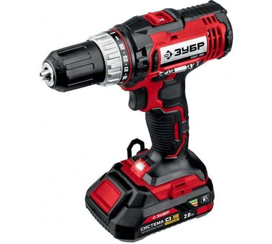 Дрель-шуруповерт  ЗУБР ДШЛ-185-22  18 В, 2 АКБ,кейс