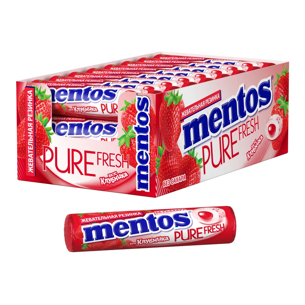 Жевательная резинка Mentos Клубника 15,5 гр