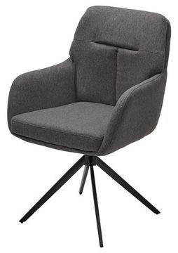 Стул MOON 360 град. поворот. Серый Family-022, ткань / черный каркас