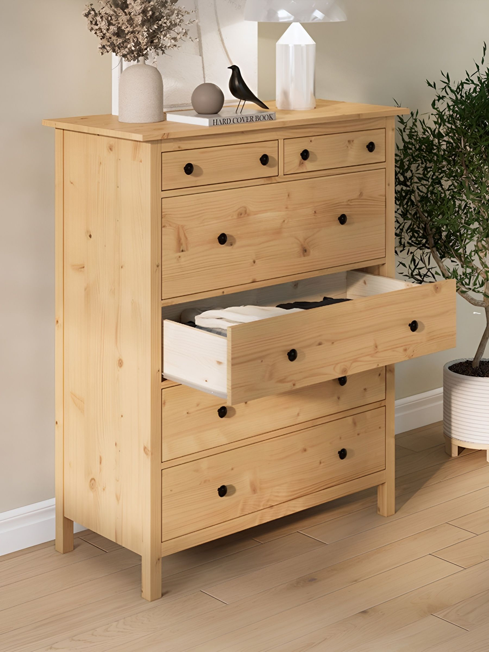 IKEA Комод КЫМОР 5 ящиков, HEMNES 58*131*40, белый, (ХЕМНЕС ИКЕА)