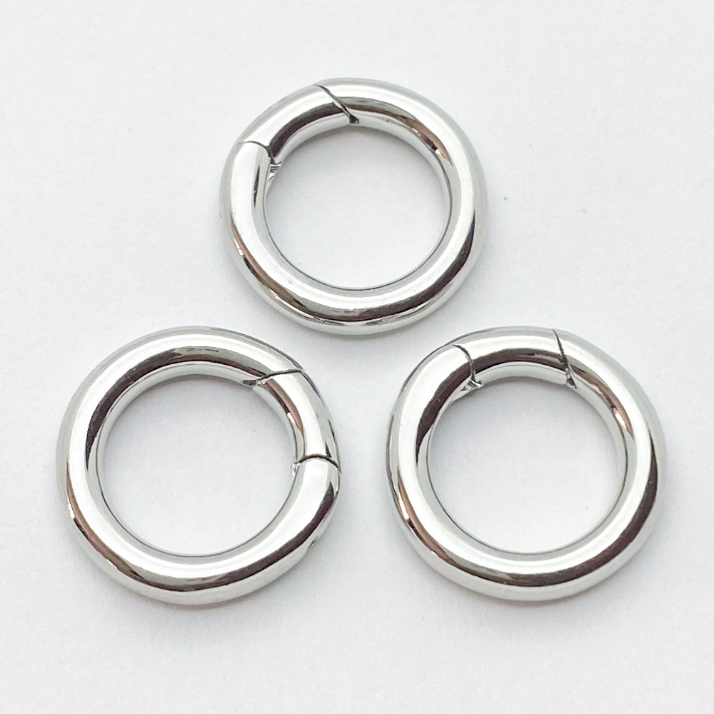 Замок-кольцо, цвет серебро, размер 15 мм, цена за 1 шт
