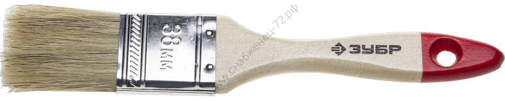 ЗУБР УНИВЕРСАЛ 38 мм, 1,5'' светлая натуральная щетина, деревянная ручка, Плоская кисть, СТАНДАРТ (4-01001-038)