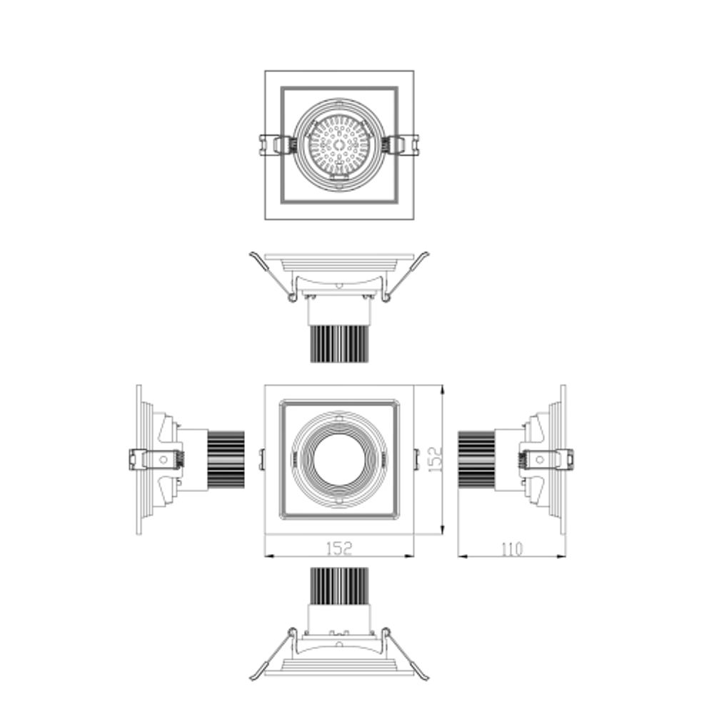 Светильник карданный встраиваемый ЭРА SKD-11-36-40K-W20 20Вт 4000K 2400Лм 150х150х110 5 лет гарантии