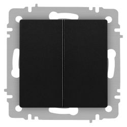 Выключатель Intro Accent 6-104-05 двойной, 10А-250В, IP20, СУ, AL/CU, антрацит