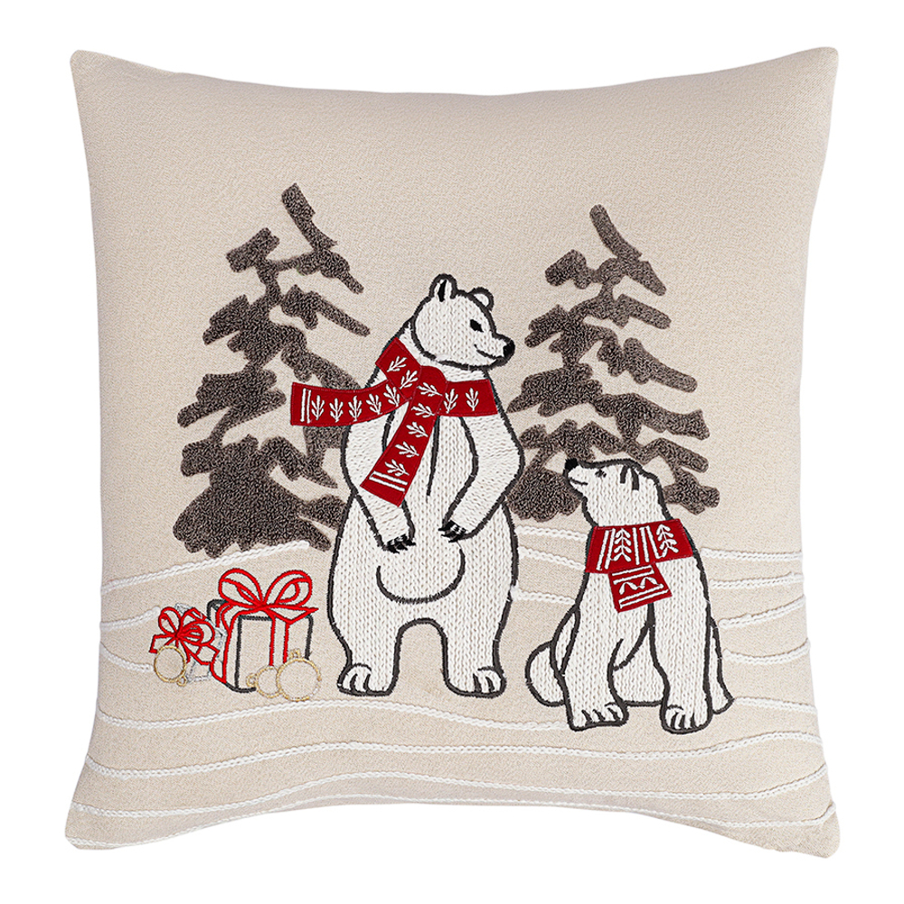 Подушка декоративная festive bears из коллекции new year essential, 45х45 см