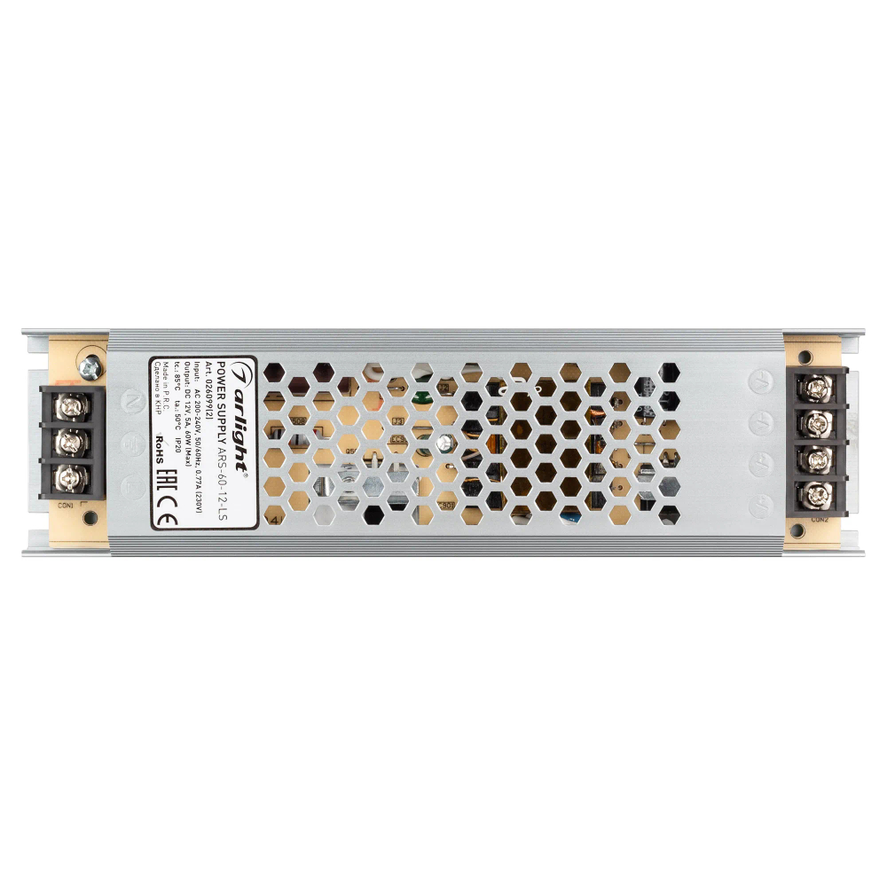 Блок питания ARS-60-12-LS (12V, 5A, 60W) (Arlight, IP20 Сетка, 2 года) 026099(2)