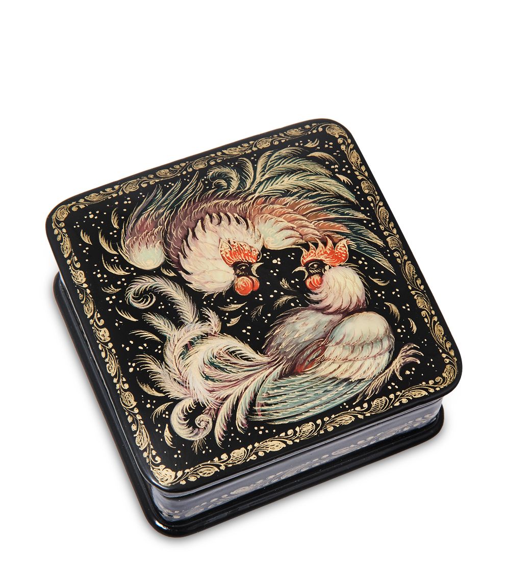 Народные промыслы ШК-45/ 2 Шкатулка «Бой петухов» Орлова
