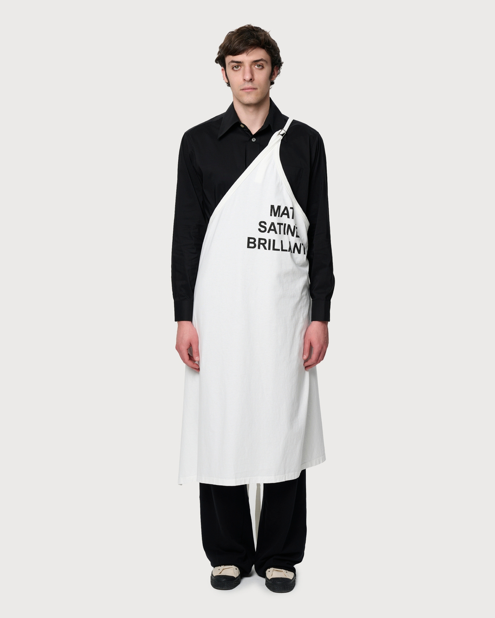 MM6 MAISON MARGIELA ТОП-ФАРТУК МУЖСКОЙ БЕЛЫЙ С ПРИНТОМ