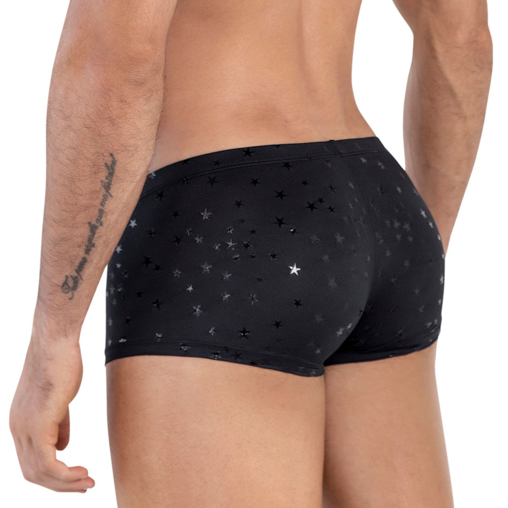 Черные трусы-хипсы со звездочками Illusion Latin Boxer (Размер: M) (Цвет: черный)