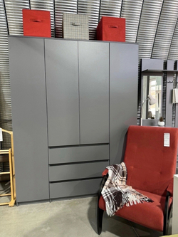 Шкаф 4-створчатый «Денвер» Графит