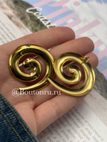 Серьги золотистые "Спираль"