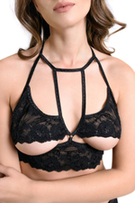 Эротический бралетт Ellen с открытым нижним кливиджем (Размер: 46-48) (Цвет: черный)